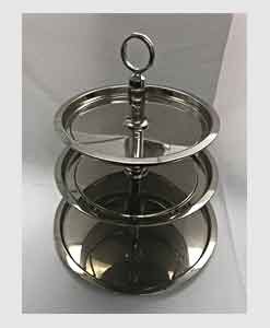 Tray, 3-Tier, Contemporary Nickel